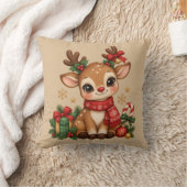 Cute Christmas Reindeer クッション (ブランケット)