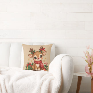 Cute Christmas Reindeer クッション