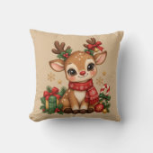 Cute Christmas Reindeer クッション (正面)