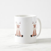Cute Christmas Reindeer コーヒーマグカップ (正面右)