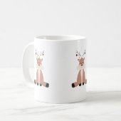Cute Christmas Reindeer コーヒーマグカップ (正面左)