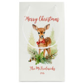 Cute Christmas Reindeer スモールペーパーバッグ (裏面)