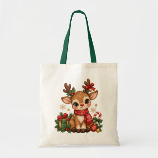 Cute Christmas Reindeer トートバッグ