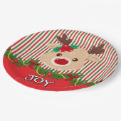 Cute Christmas Reindeer Custom ペーパープレート (アングル)