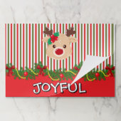 Cute Christmas Reindeer Custom Paper Placemat ペーパーパッド (折り畳み)