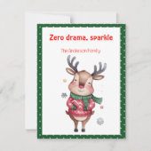 Cute christmas reindeer funny wish green Postcard シーズンカード (正面)