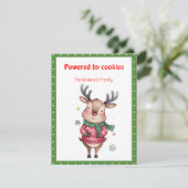 Cute christmas reindeer funny wish retro Postcard シーズンカード (スタンド正面)