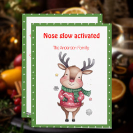 Cute christmas reindeer funny wish retro Postcard シーズンカード