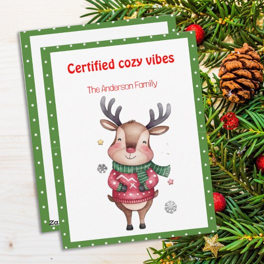 Cute christmas reindeer funny wish retro Postcard シーズンカード