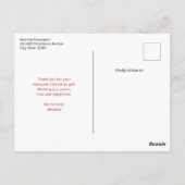 Cute Christmas Reindeer Holiday Gifts Thank You ポストカード (裏面)