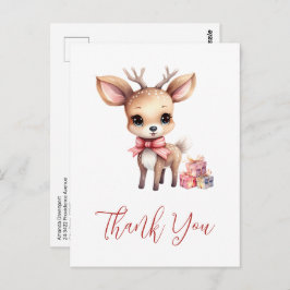 Cute Christmas Reindeer Holiday Gifts Thank You ポストカード