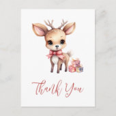 Cute Christmas Reindeer Holiday Gifts Thank You ポストカード (正面)