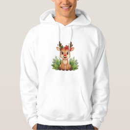 Cute Christmas Reindeer Hoodie, Reindeer Holiday  パーカ