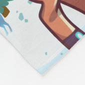 Cute Christmas Reindeer Kids Blanket フリースブランケット (角)