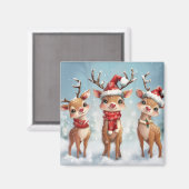 Cute Christmas Reindeer Magnet マグネット (正面/裏面)