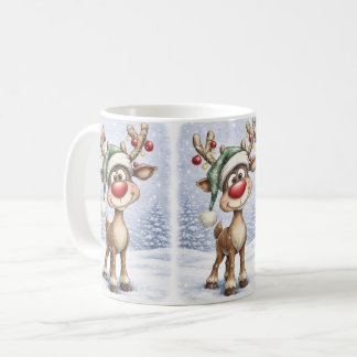 Cute Christmas Reindeer Mug コーヒーマグカップ