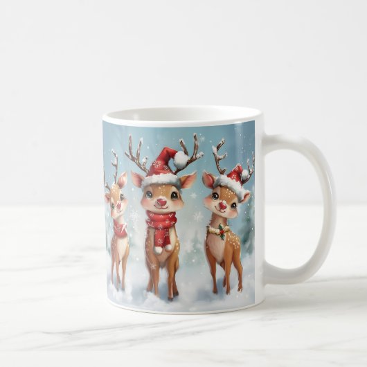 Cute Christmas Reindeer Mug – Cozy Holiday Mug  コーヒーマグカップ (右)