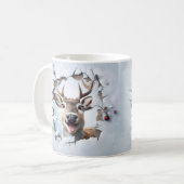 Cute Christmas Reindeer Mug | Cozy Winter Mug  コーヒーマグカップ (正面左)