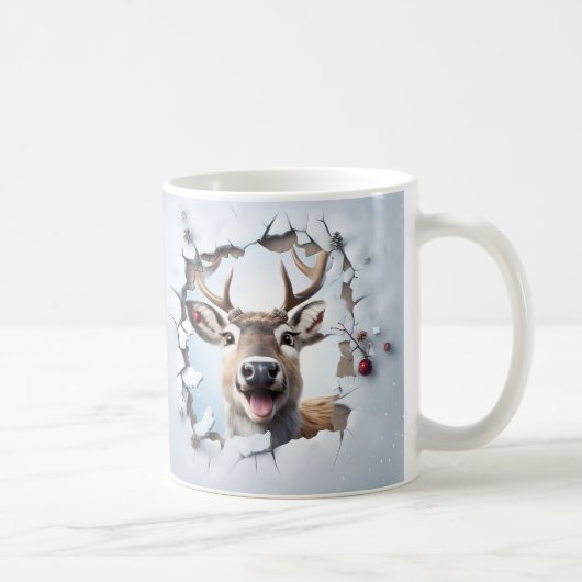 Cute Christmas Reindeer Mug | Cozy Winter Mug  コーヒーマグカップ (右)