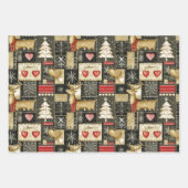 Cute Christmas reindeer pattern ラッピングペーパーシート (正面3)