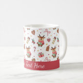 Cute Christmas Reindeer Personalized Mug コーヒーマグカップ (正面右)
