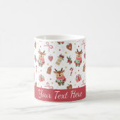 Cute Christmas Reindeer Personalized Mug コーヒーマグカップ (中央)