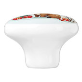 Cute Christmas Reindeer Scene Snowy Forest セラミックノブ (側面)