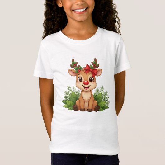 Cute Christmas Reindeer Shirt, Reindeer Holiday  Tシャツ (正面)