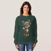 Cute Christmas Reindeer Sweatshirt スウェットシャツ (正面フル)