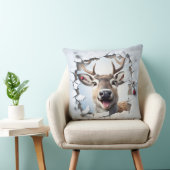 Cute Christmas Reindeer Throw Pillow クッション (椅子)