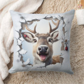 Cute Christmas Reindeer Throw Pillow クッション (ブランケット)