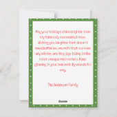 Cute christmas reindeer wish green retro Postcard シーズンカード (裏面)