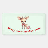 Cute Christmas Reindeer with Holiday Gifts 横断幕 (横)