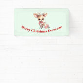 Cute Christmas Reindeer with Holiday Gifts 横断幕 (インサイチュ)