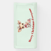 Cute Christmas Reindeer with Holiday Gifts 横断幕 (縦)