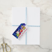 Cute Christmas Santa and Elf Train ギフトタグ (より糸つき)