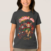 Cute Christmas Santa Elf Cats–Perfect Holiday Gift トライブレンドTシャツ (正面)