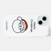 Cute Christmas Santa Line Drawing with Red Hat Case-Mate iPhoneケース (裏面 (横))