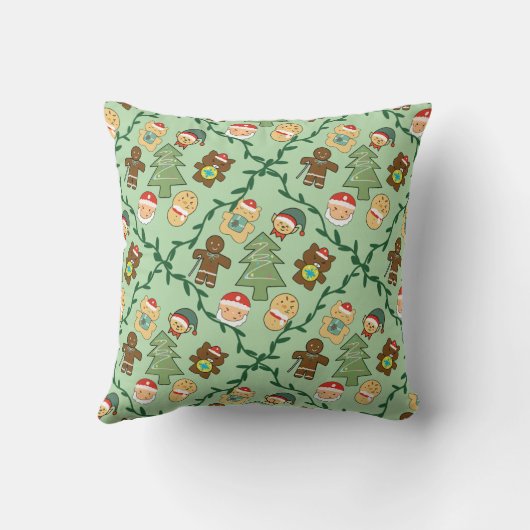 Cute Christmas Seamless Pattern for Home and Kids クッション (裏面)