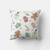 Cute Christmas Seamless Pattern | Gingerbread, Sno クッション (裏面)