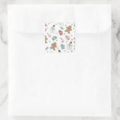 Cute Christmas Seamless Pattern Paper Stickers スクエアシール (バッグ)