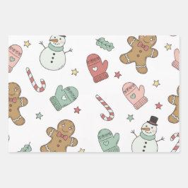Cute Christmas Seamless Pattern Wrapping Paper – G ラッピングペーパーシート