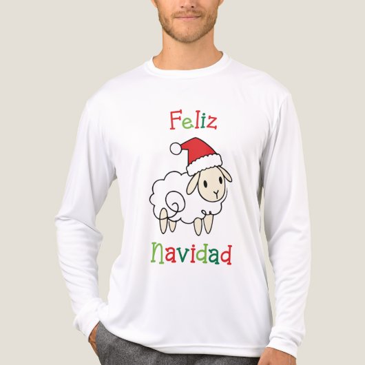 Cute Christmas Sheep – Feliz Navidad トライブレンドＴシャツ (正面)