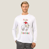 Cute Christmas Sheep – Feliz Navidad トライブレンドＴシャツ (正面全体)