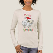Cute Christmas Sheep – Feliz Navidad トライブレンドＴシャツ (正面)