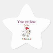 Cute Christmas Sheep – Feliz Navidad 星シール (正面)