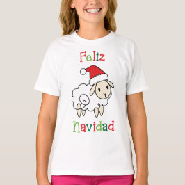 Cute Christmas Sheep – Feliz Navidad  Tシャツ