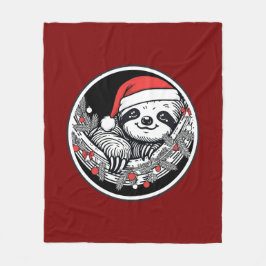 Cute Christmas Sloth Blanket フリースブランケット