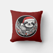 Cute Christmas Sloth Pillow クッション (正面)