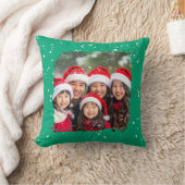 Cute Christmas Snow Family Photo クッション (ブランケット)